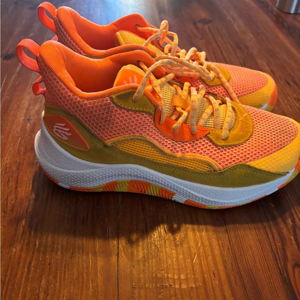 Kids Orange and Yellow Athletic Shoes - Picture 4 of 6